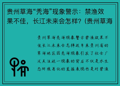 贵州草海“秃海”现象警示：禁渔效果不佳，长江未来会怎样？(贵州草海在哪)